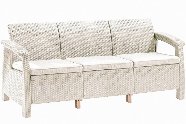 Трёхместный диван  Yalta Sofa 3 Seat белый купить в Зеленодольске