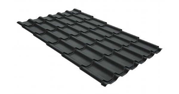 Металлочерепица классик GL 0,5 GreenCoat Pural Matt RR 23 темно-серый (RAL 7024 мокрый асфальт) купить в Зеленодольске