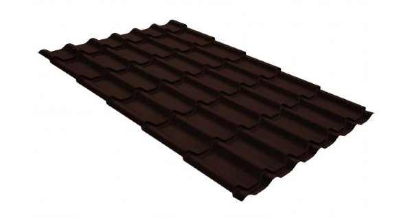 Металлочерепица классик GL 0,5 GreenCoat Pural Matt RR 887 шоколадно-коричневый (RAL 8017 шоколад) купить в Зеленодольске