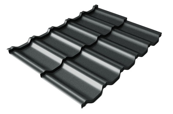 Металлочерепица модульная Квинта Uno Grand Line c 3D резом 0,5 Satin RAL 7016 антрацитово-серый купить в Зеленодольске