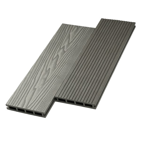 Террасная доска ДПК NanoWood двусторонняя New 3D тиснение + вельвет Серый купить в Зеленодольске