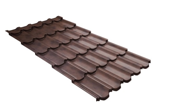 Металлочерепица квинта плюс с  3D резом 0,45 Safari Twincolor Brown купить в Зеленодольске