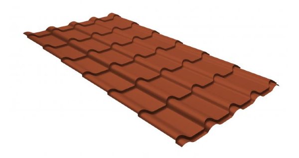 Металлочерепица камея GL 0,5 GreenCoat Pural RR 750 кирпично-красный (RAL 8004 терракота) купить в Зеленодольске