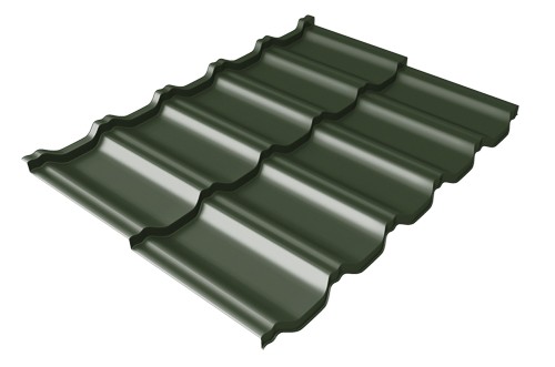 Металлочерепица модульная Квинта Uno Grand Line c 3D резом 0,5 GreenСoat Pural RR 11 темно-зеленый (RAL 6020 хромовая зелень) купить в Зеленодольске