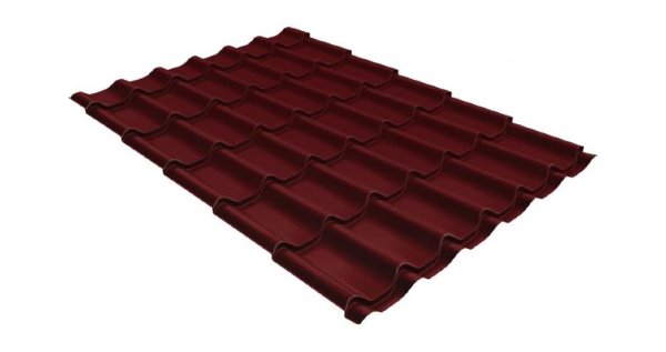 Металлочерепица классик 0,5 Satin RAL 3005 красное вино купить в Зеленодольске
