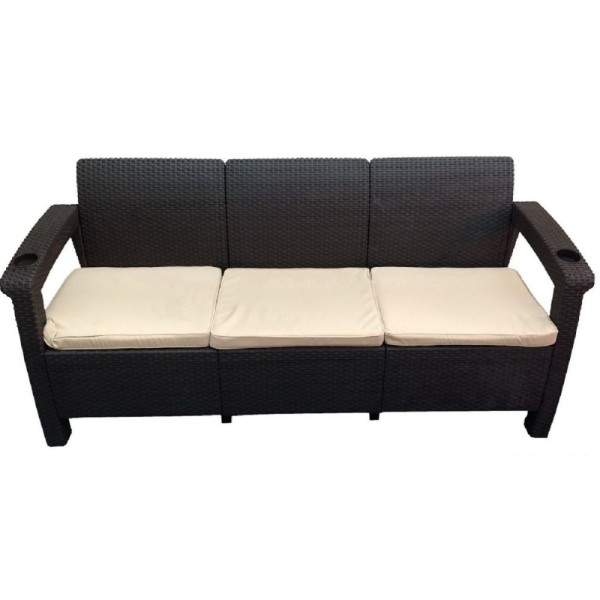 Трёхместный диван  Yalta Sofa 3 Seat венге купить в Зеленодольске