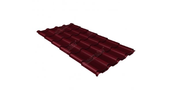 Металлочерепица камея 0,5 Satin RAL 3005 красное вино купить в Зеленодольске