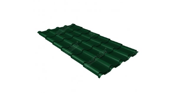 Металлочерепица камея 0,5 Satin RAL 6005 зеленый мох купить в Зеленодольске