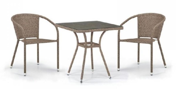 Комплект плетеной мебели AFINA из иск. ротанга T282BNT/Y137C-W56 Light Brown 2Pcs купить в Зеленодольске