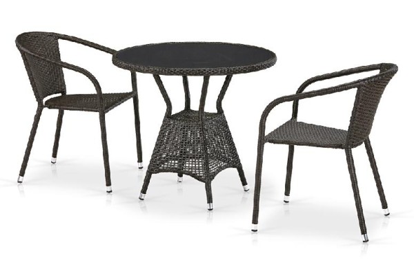 Комплект плетеной мебели AFINA из иск. ротанга T707ANS/Y137C-W53 Brown 2Pcs купить в Зеленодольске