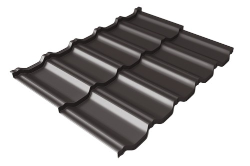 Металлочерепица модульная Квинта Uno Grand Line c 3D резом 0,5 Satin Мatt RR 32 темно-коричневый купить в Зеленодольске
