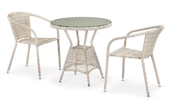 Комплект плетеной мебели AFINA из иск. ротанга T705ANT/Y137C-W85 Latte 2Pcs купить в Зеленодольске