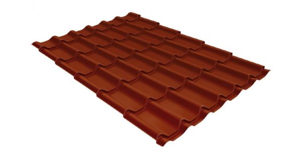 Металлочерепица классик 0,5 Satin RAL 8004 терракота купить в Зеленодольске