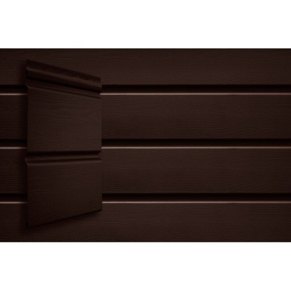 Виниловый сайдинг Grand Line Double-Брус Тёмный Дуб купить в Зеленодольске