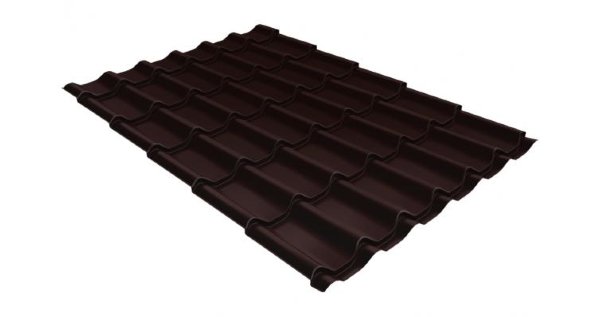 Металлочерепица классик GL 0,5 Velur20 RAL 8017 шоколад купить в Зеленодольске